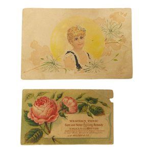 Victorian Trade Cards Woods Palatable Chill Tonic Western Remedy Advertisement